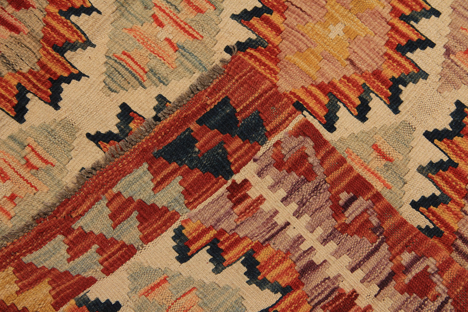 4' x 6'  Multy Handmade Veggie Dye Kilim Rug Rectangular