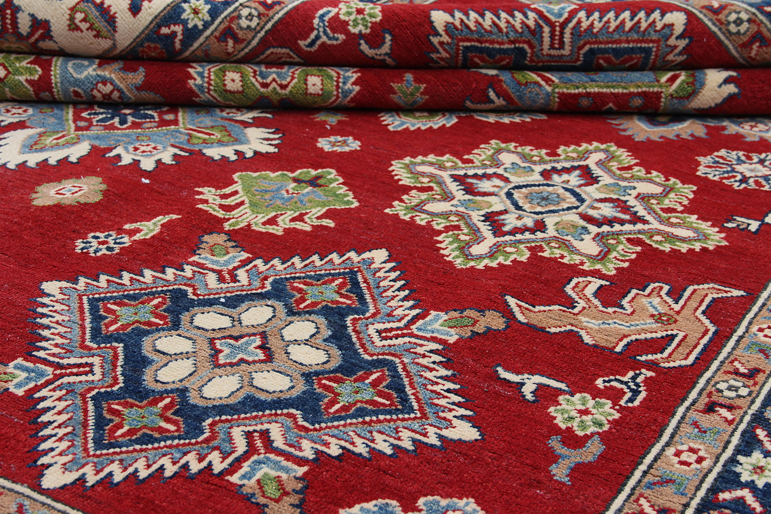 8' X 10'  Red Handmade KAZAK Rug Rectangular