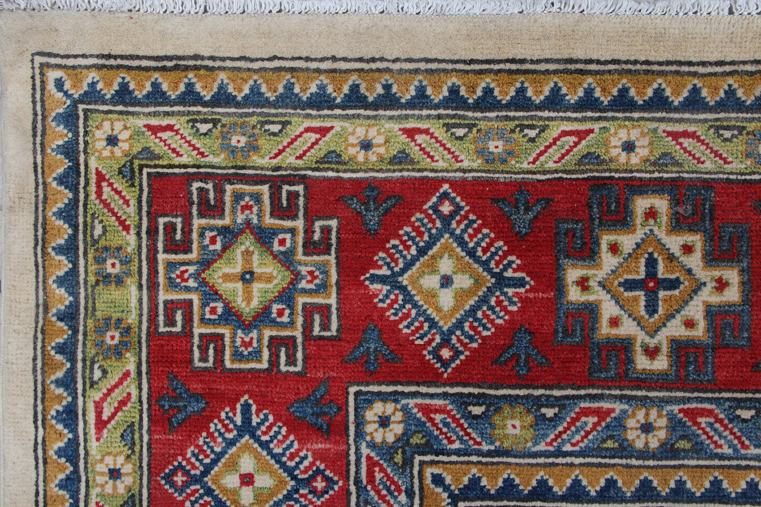 8' X 10'  Ivory Handmade KAZAK Rug Rectangular