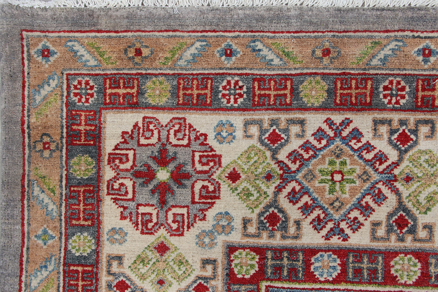 8' X 10'  Grey Handmade KAZAK Rug Rectangular