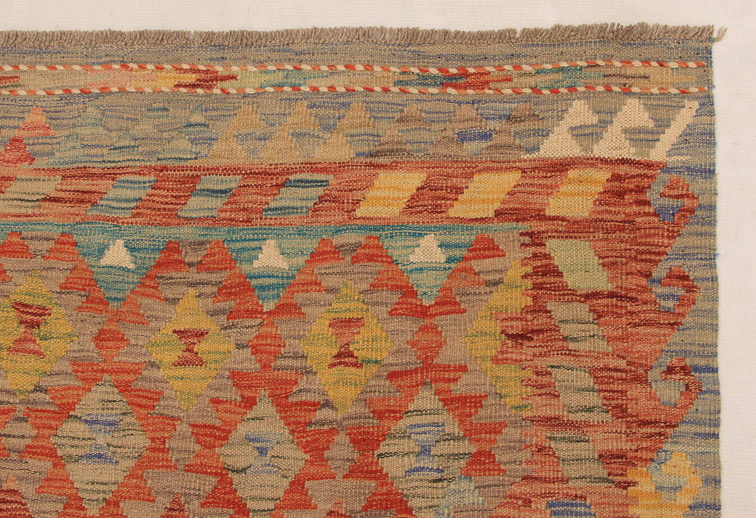 6' 6"X 10'  Multy Handmade Veggie Dye Kilim Rug Rectangular