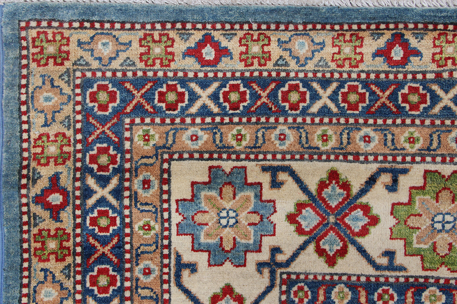 9' x 12'  Blue Handmade KAZAK Rug Rectangular