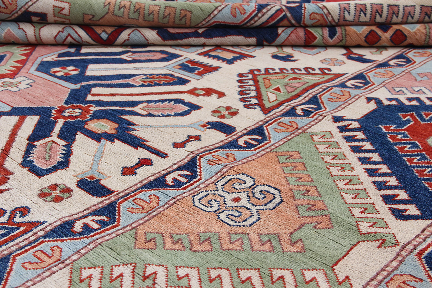 9' x 12'  Multi Handmade KAZAK Rug Rectangular