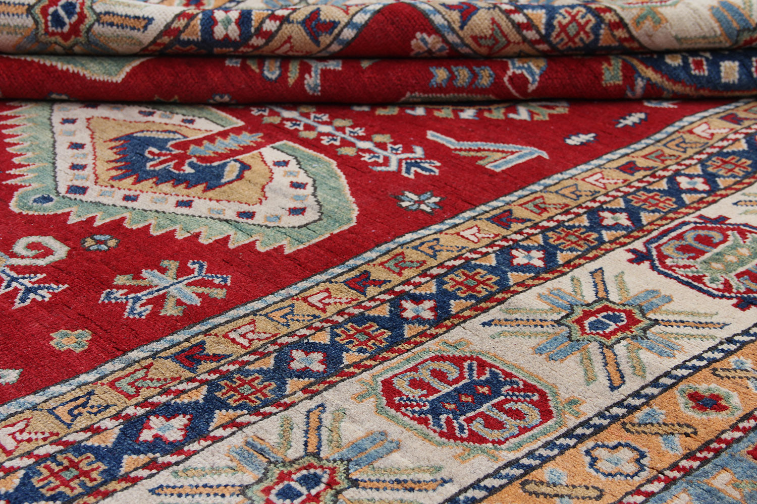 9' x 12'  Red Handmade KAZAK Rug Rectangular