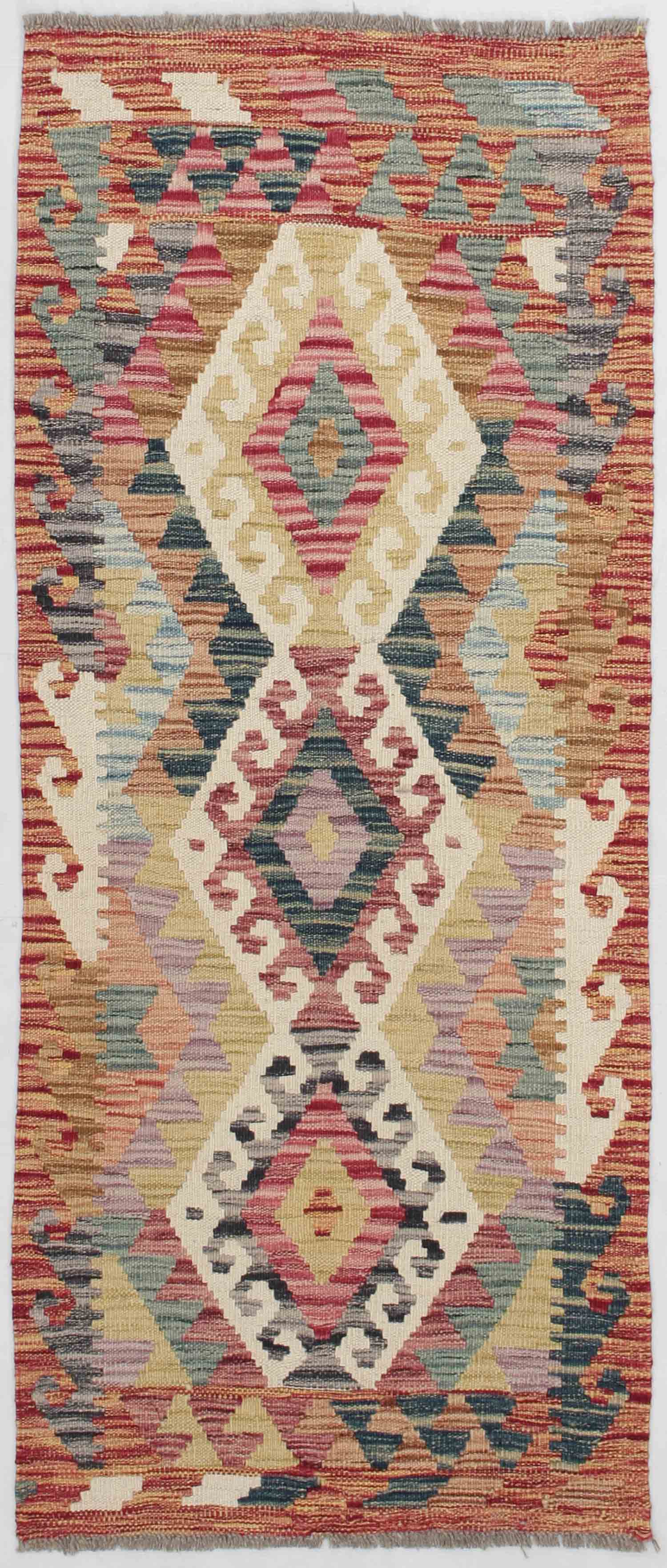 2' X 5'  Multy Handmade Veggie Dye Kilim Rug Rectangular