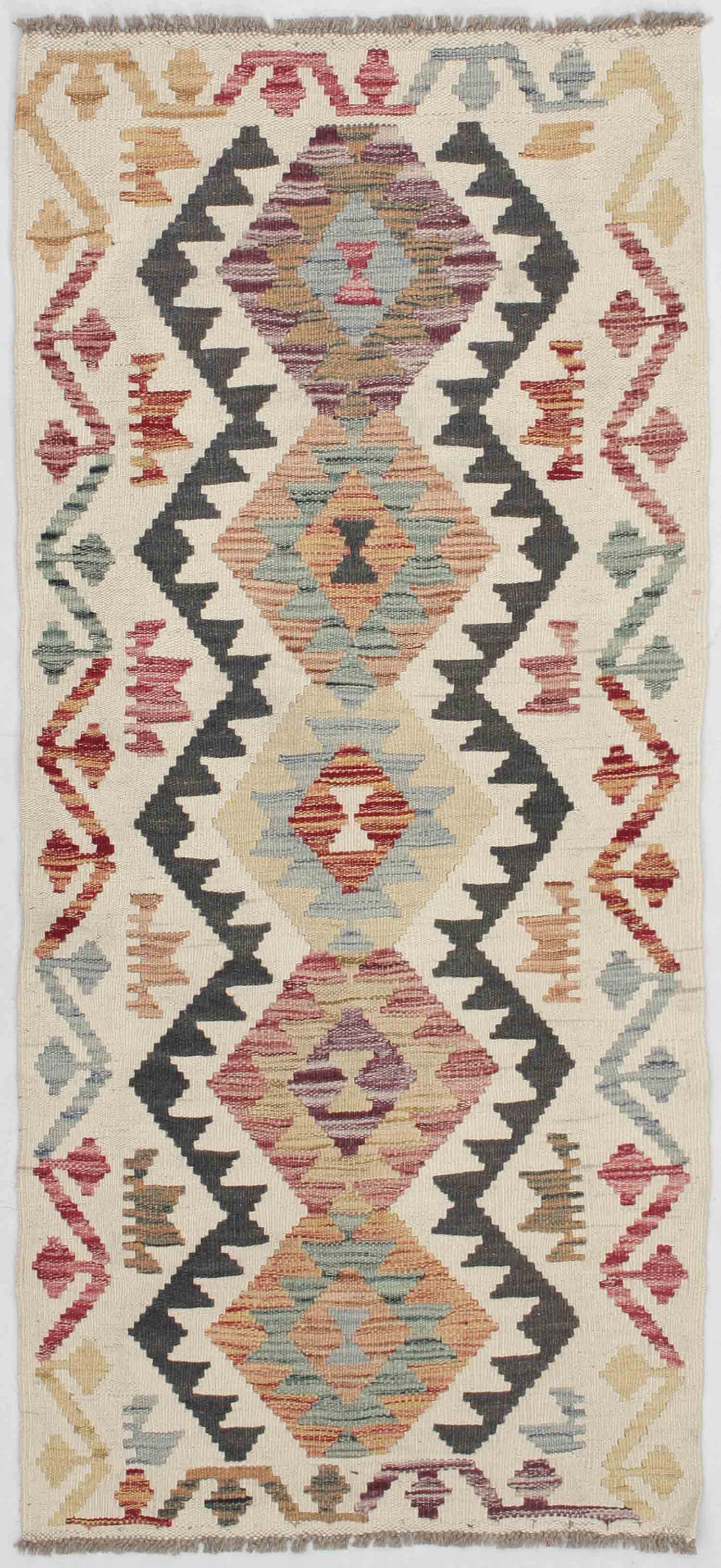 2' X 5'  Multy Handmade Veggie Dye Kilim Rug Rectangular