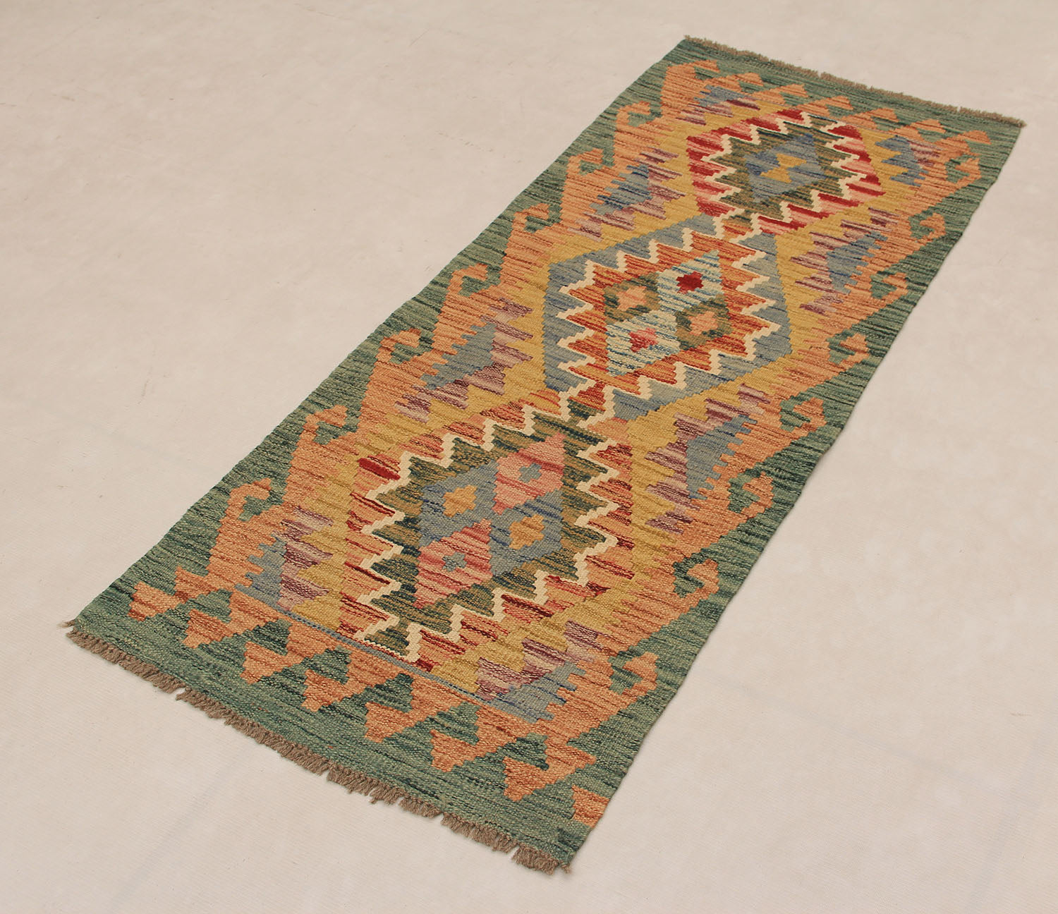 2' X 5'  Multy Handmade Veggie Dye Kilim Rug Rectangular