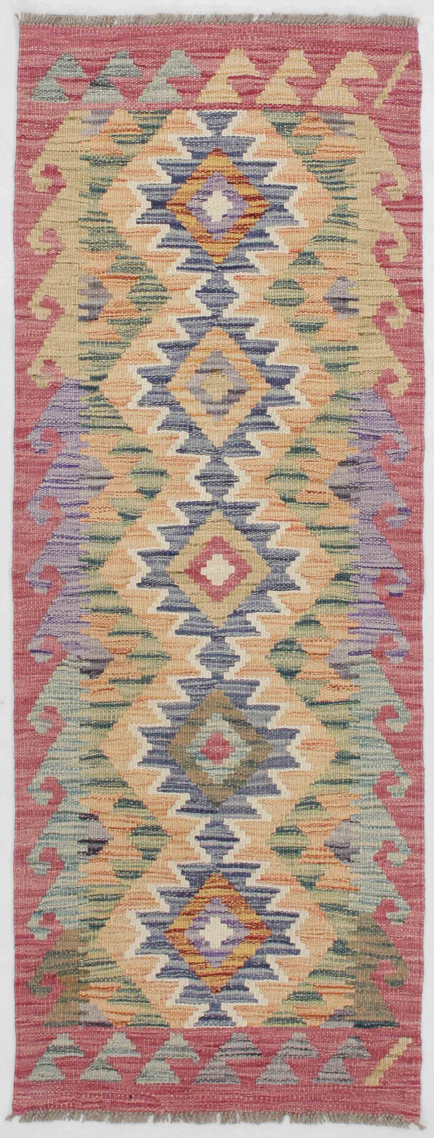 2' X 5'  Multy Handmade Veggie Dye Kilim Rug Rectangular