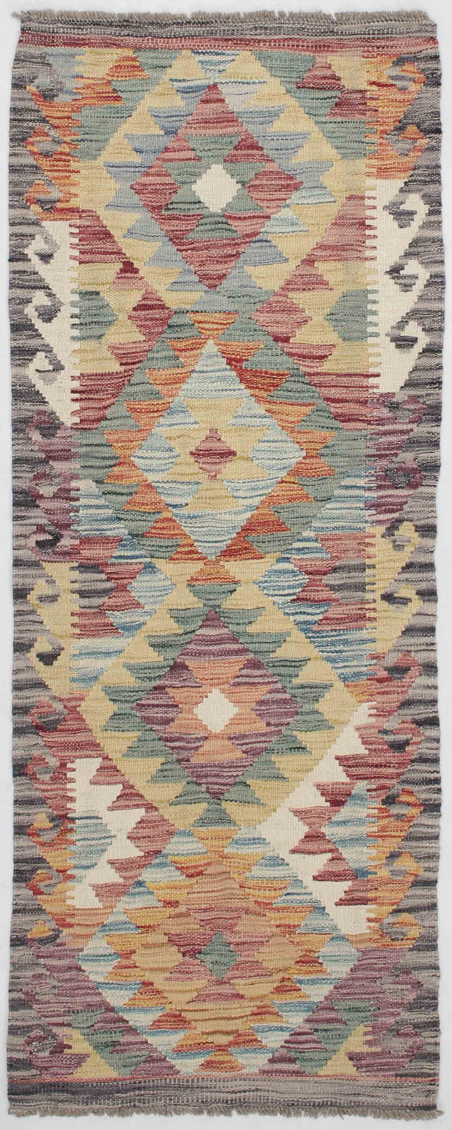 2' X 5'  Multy Handmade Veggie Dye Kilim Rug Rectangular