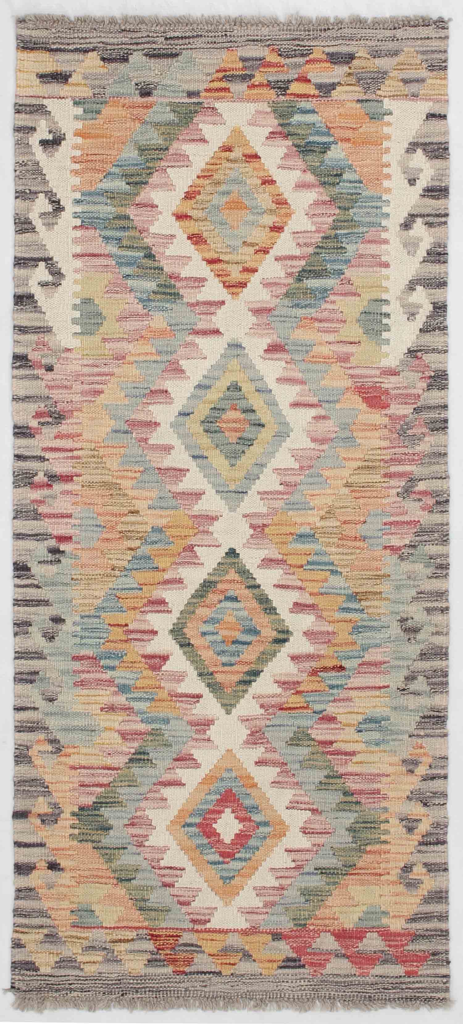 2' X 5'  Multy Handmade Veggie Dye Kilim Rug Rectangular