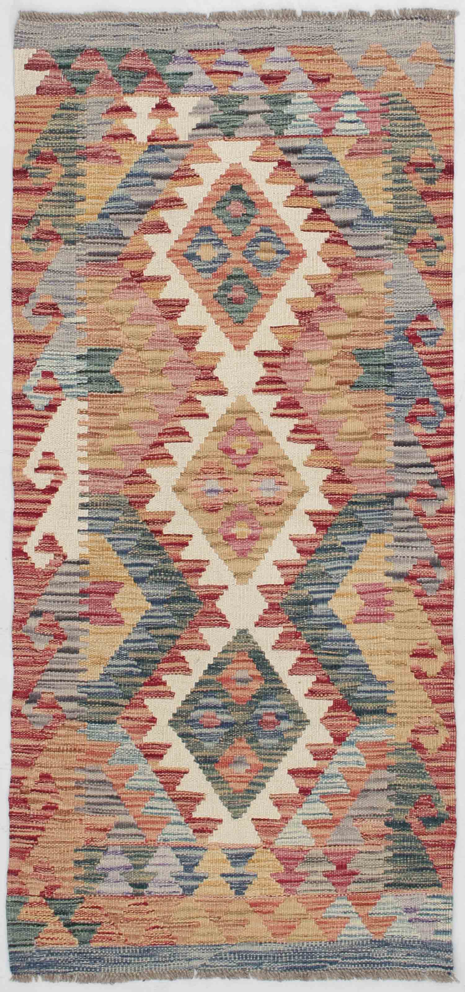 2' X 5'  Multy Handmade Veggie Dye Kilim Rug Rectangular