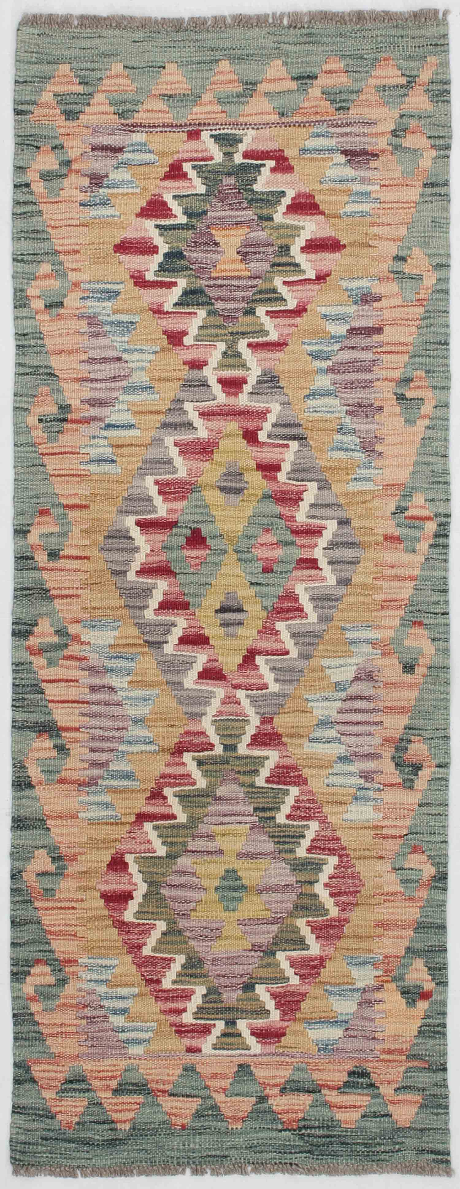 2' X 5'  Multy Handmade Veggie Dye Kilim Rug Rectangular