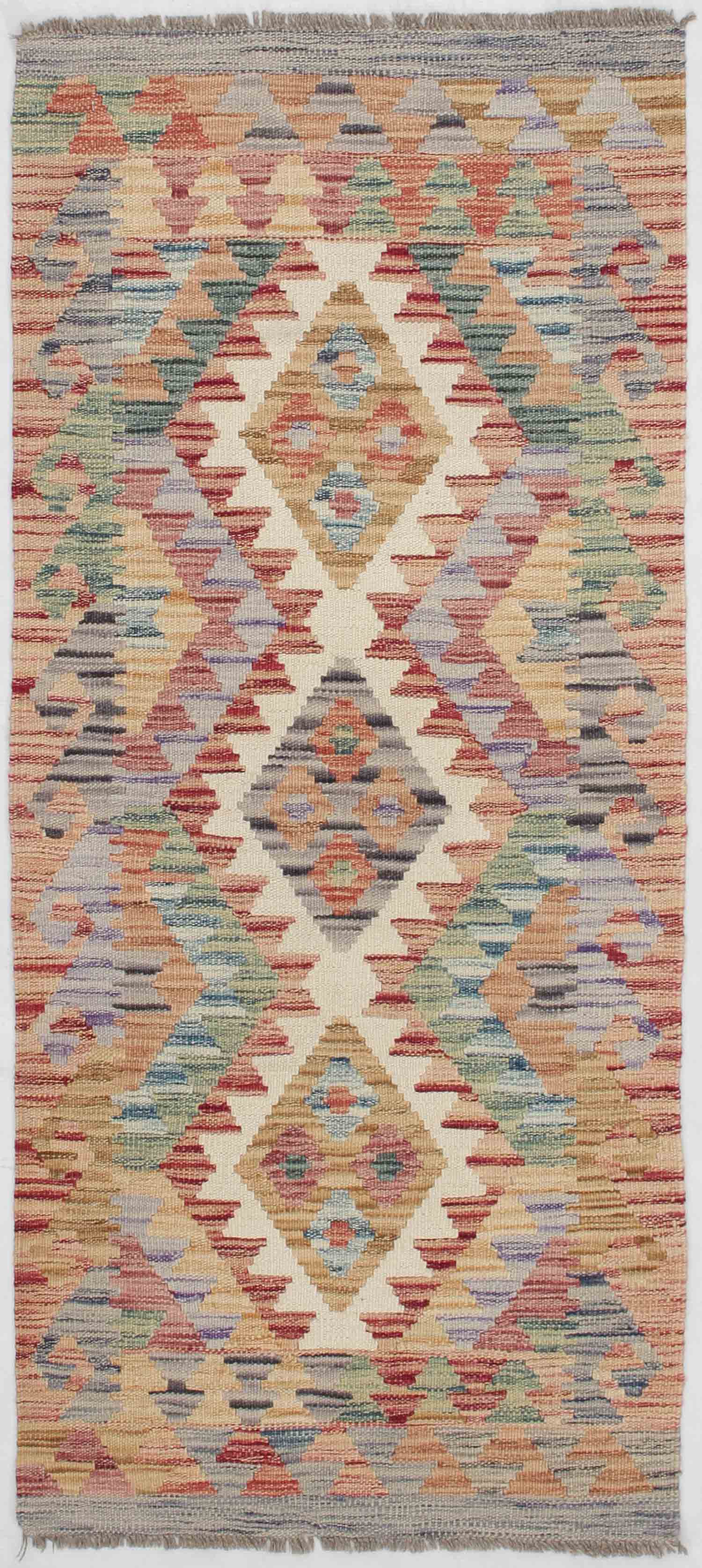 2' X 5'  Multy Handmade Veggie Dye Kilim Rug Rectangular