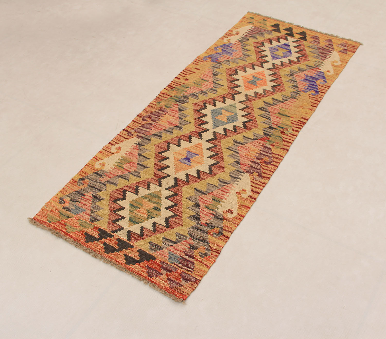 2' X 5'  Multy Handmade Veggie Dye Kilim Rug Rectangular