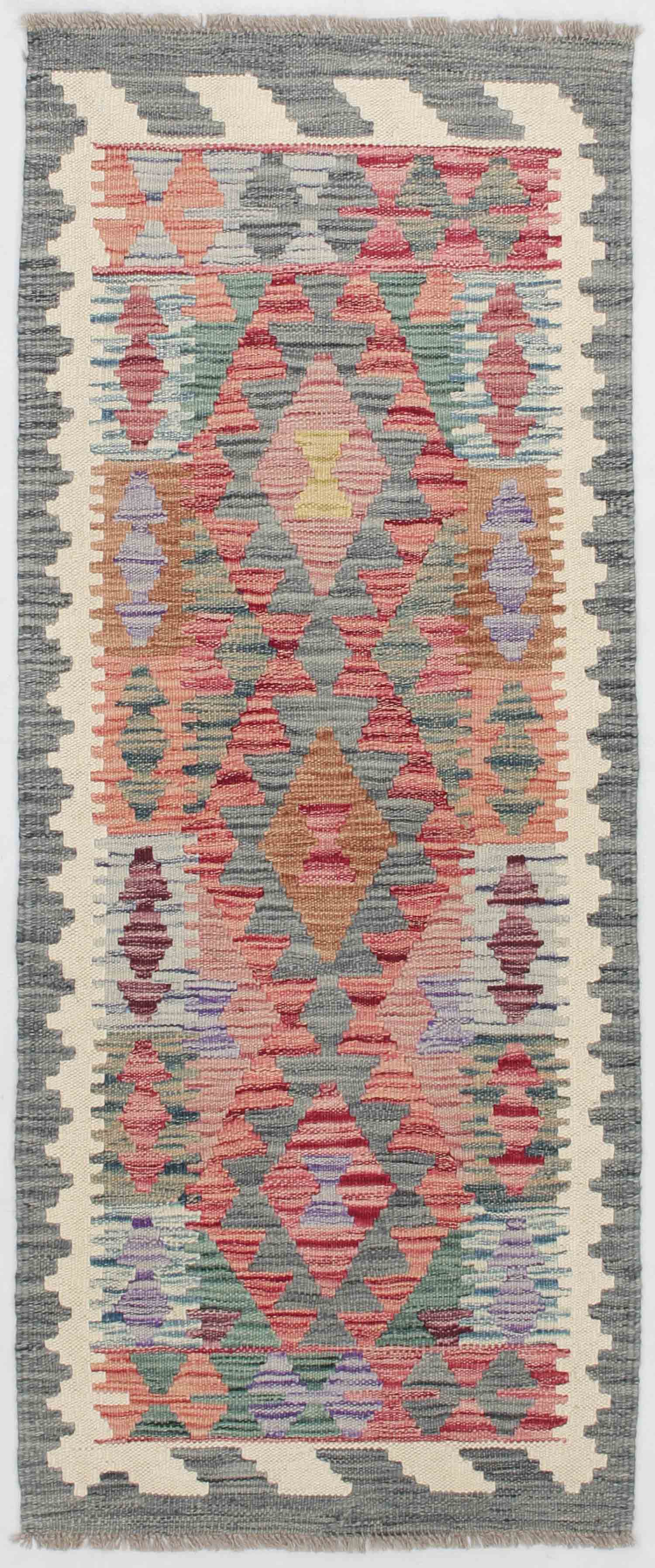 2' X 5'  Multy Handmade Veggie Dye Kilim Rug Rectangular