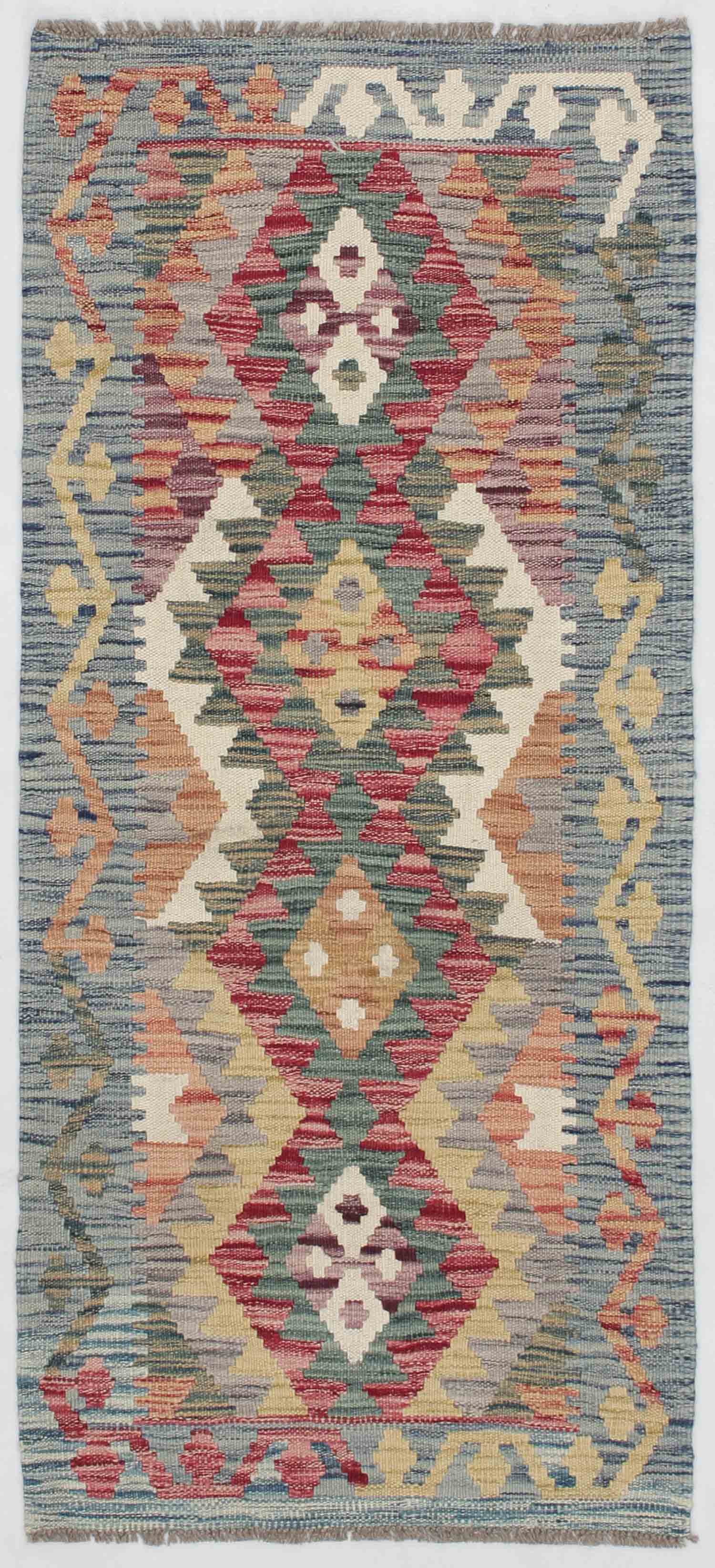 2' X 5'  Multy Handmade Veggie Dye Kilim Rug Rectangular