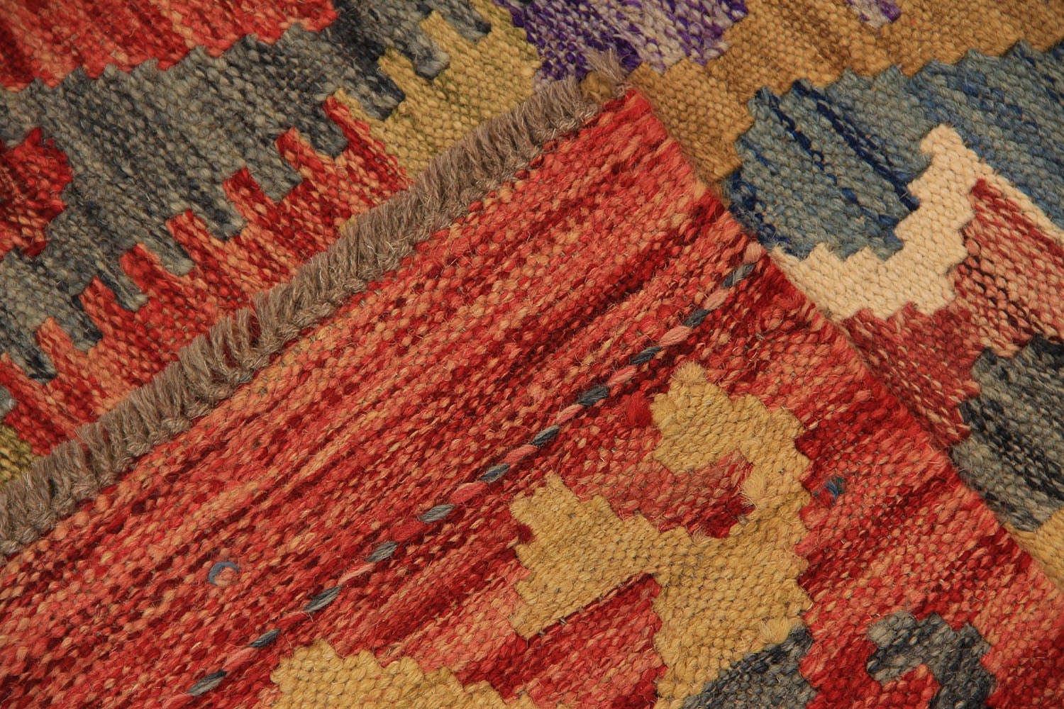 2' X 5'  Multy Handmade Veggie Dye Kilim Rug Rectangular