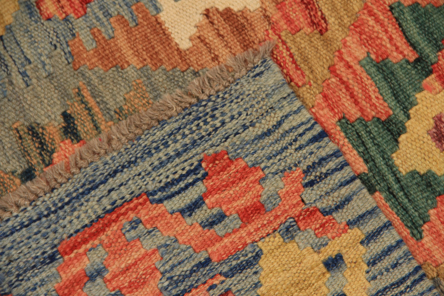 2' X 5'  Multy Handmade Veggie Dye Kilim Rug Rectangular