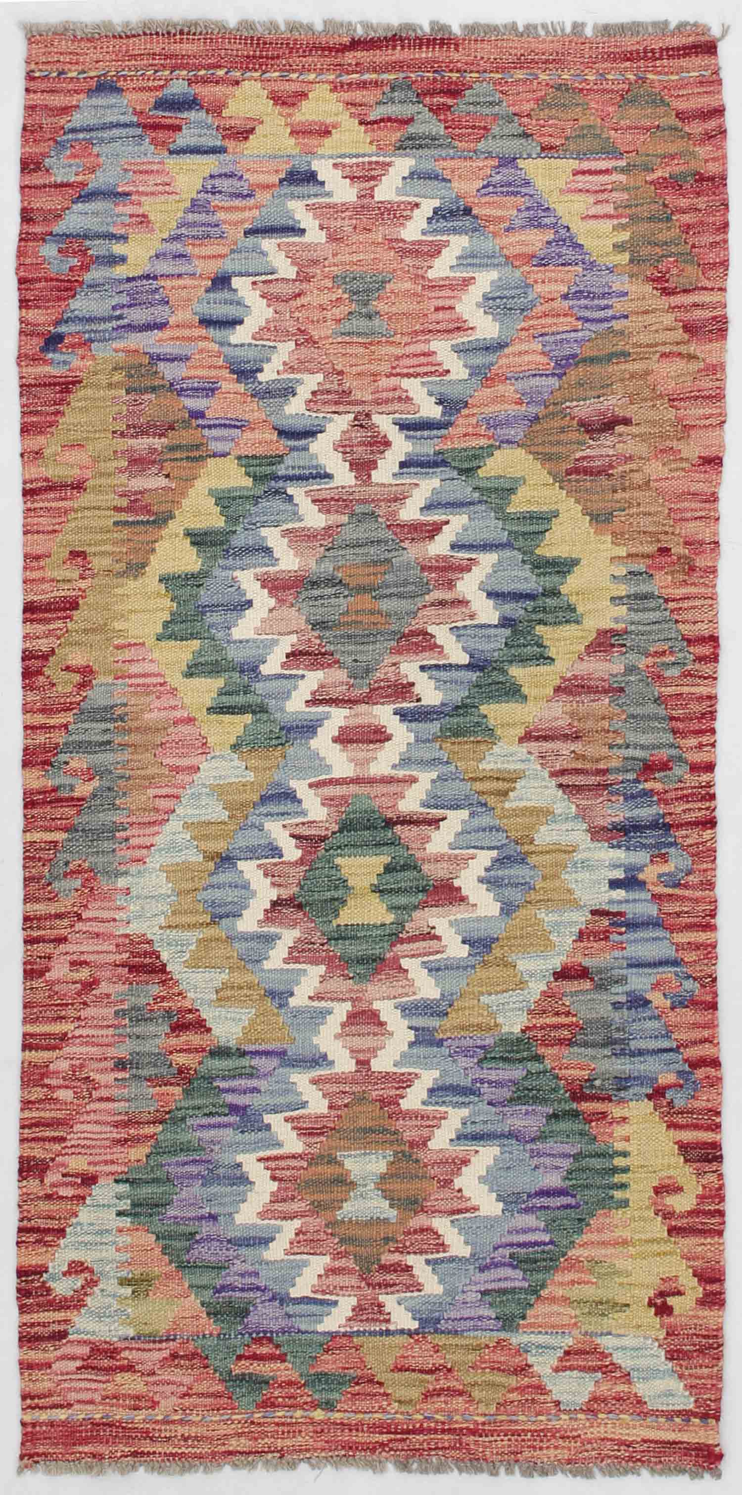 2' X 5'  Multy Handmade Veggie Dye Kilim Rug Rectangular