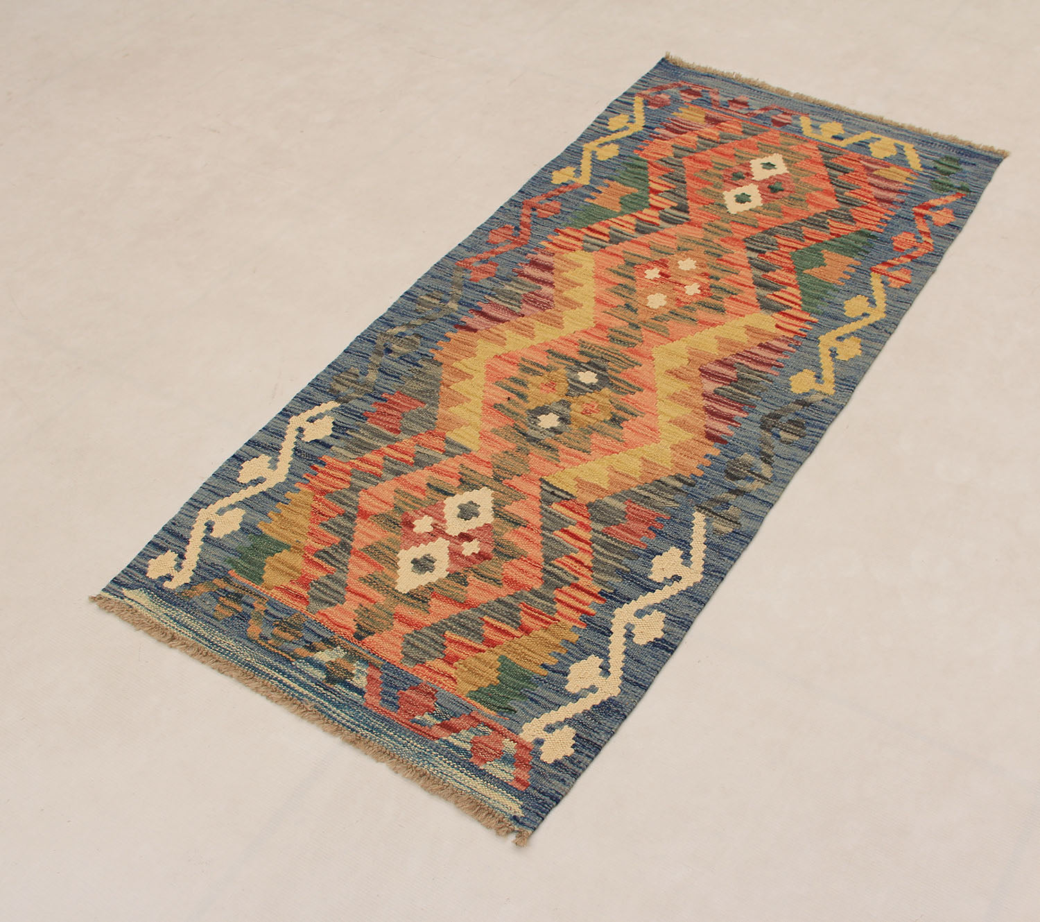 2' X 5'  Multy Handmade Veggie Dye Kilim Rug Rectangular