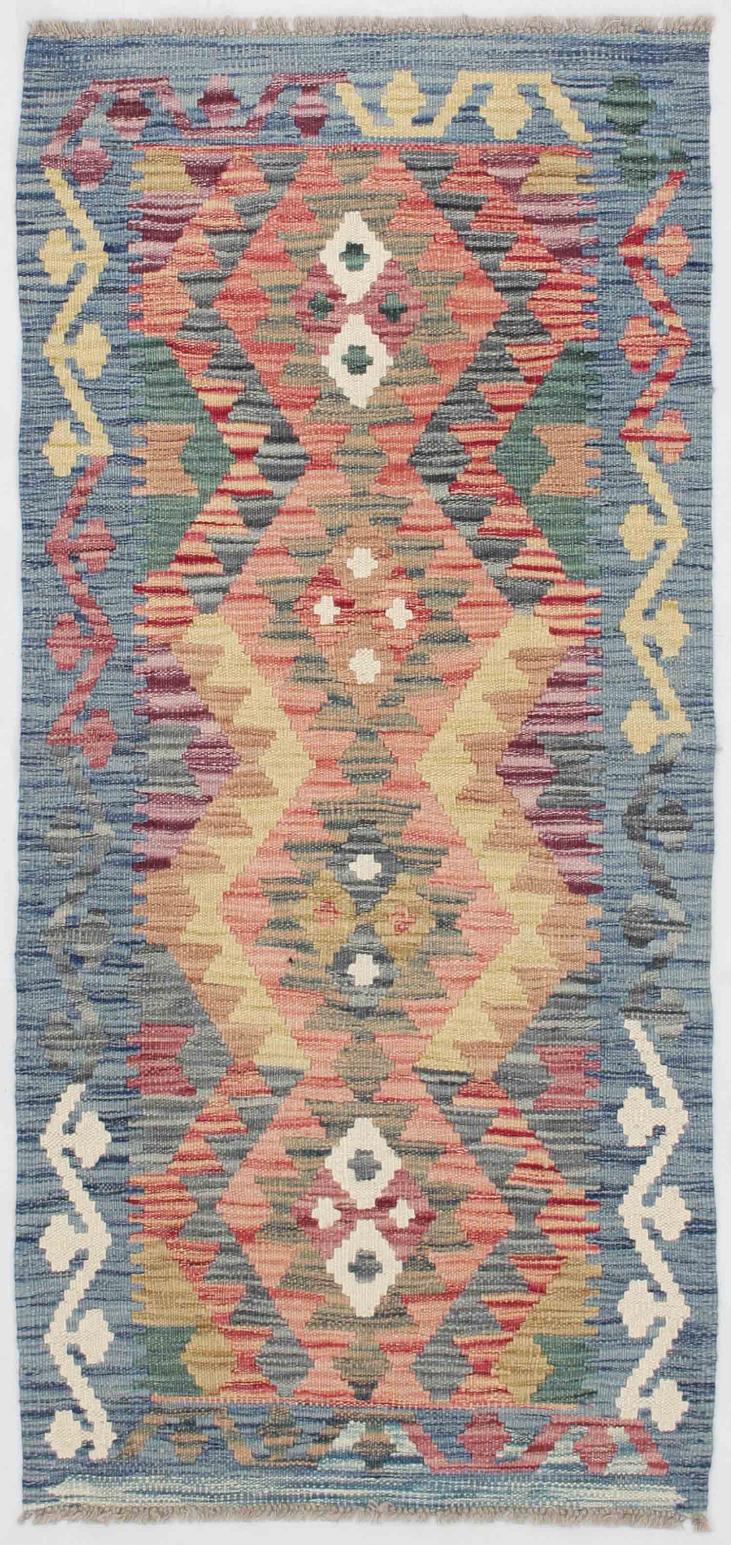 2' X 5'  Multy Handmade Veggie Dye Kilim Rug Rectangular