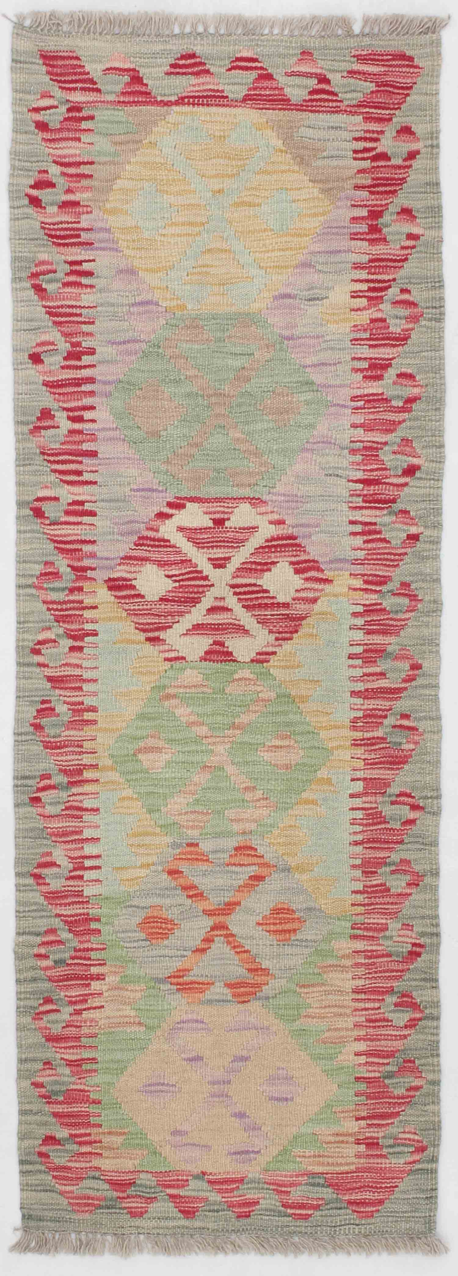 2' X 5'  Multy Handmade Veggie Dye Kilim Rug Rectangular