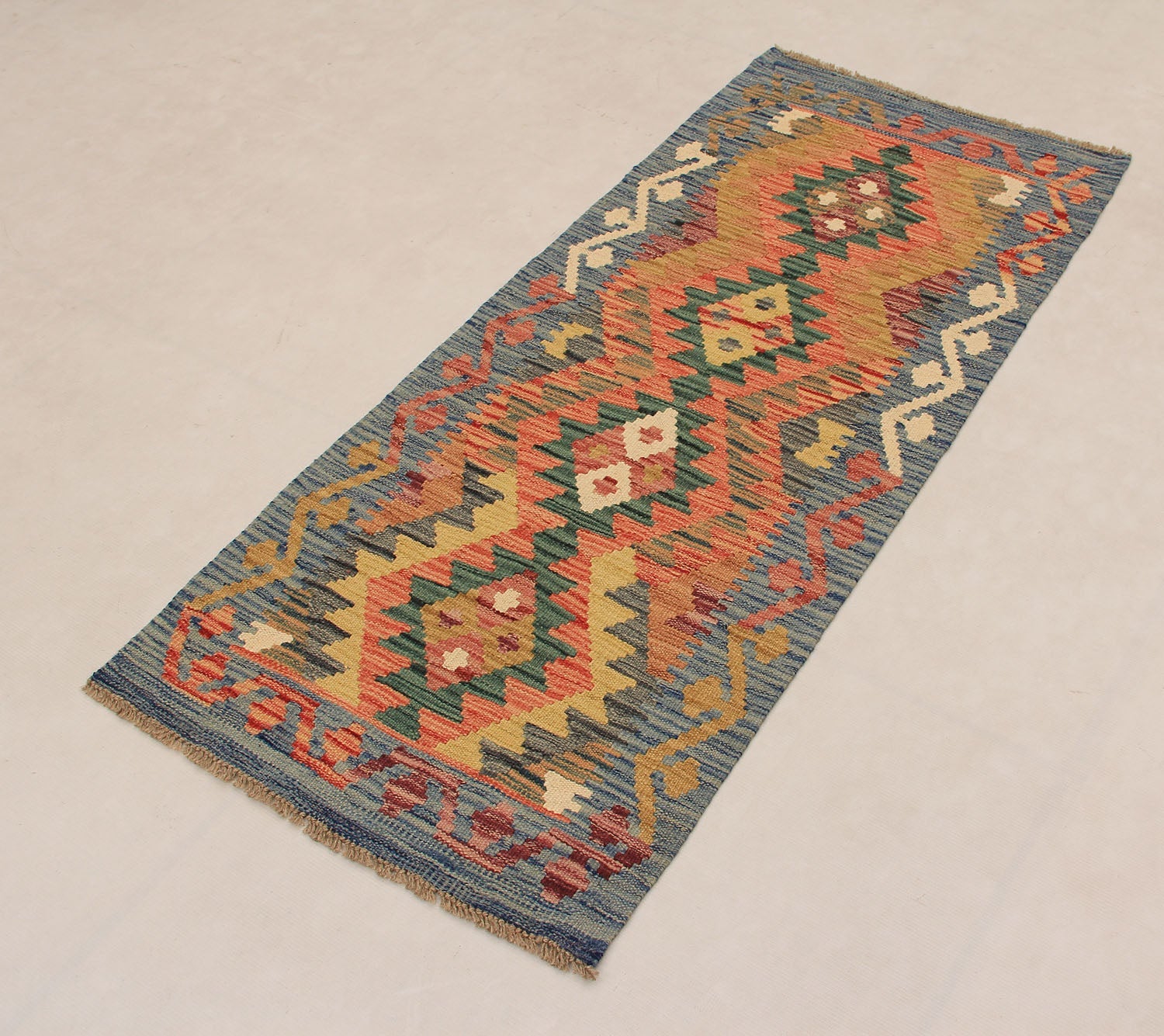 2' X 5'  Multy Handmade Veggie Dye Kilim Rug Rectangular