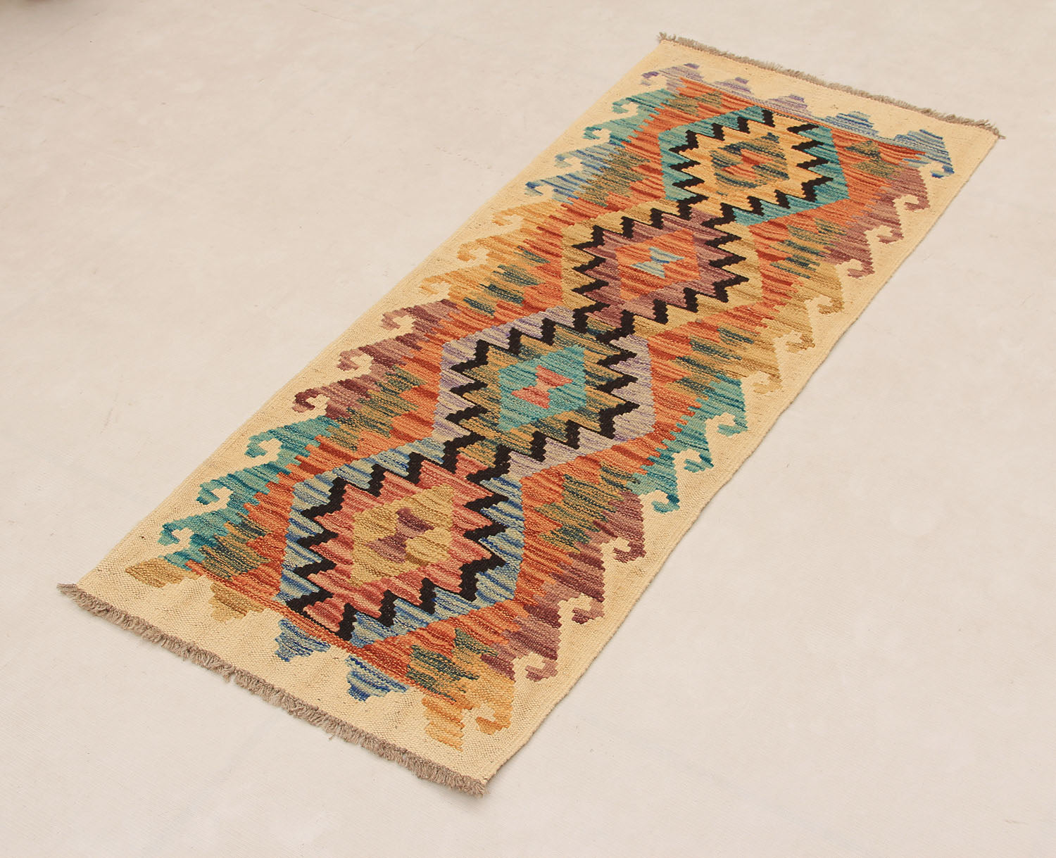 2' X 4'  Multy Handmade Veggie Dye Kilim Rug Rectangular