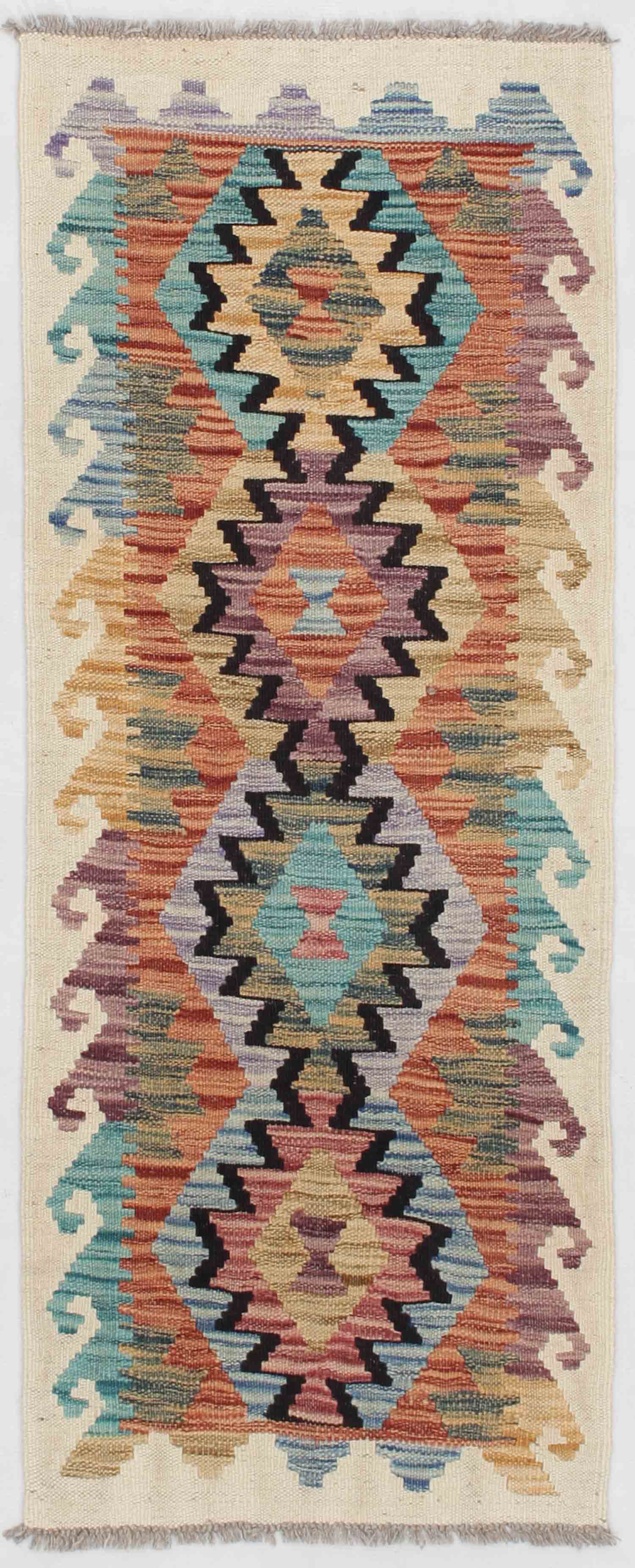 2' X 4'  Multy Handmade Veggie Dye Kilim Rug Rectangular