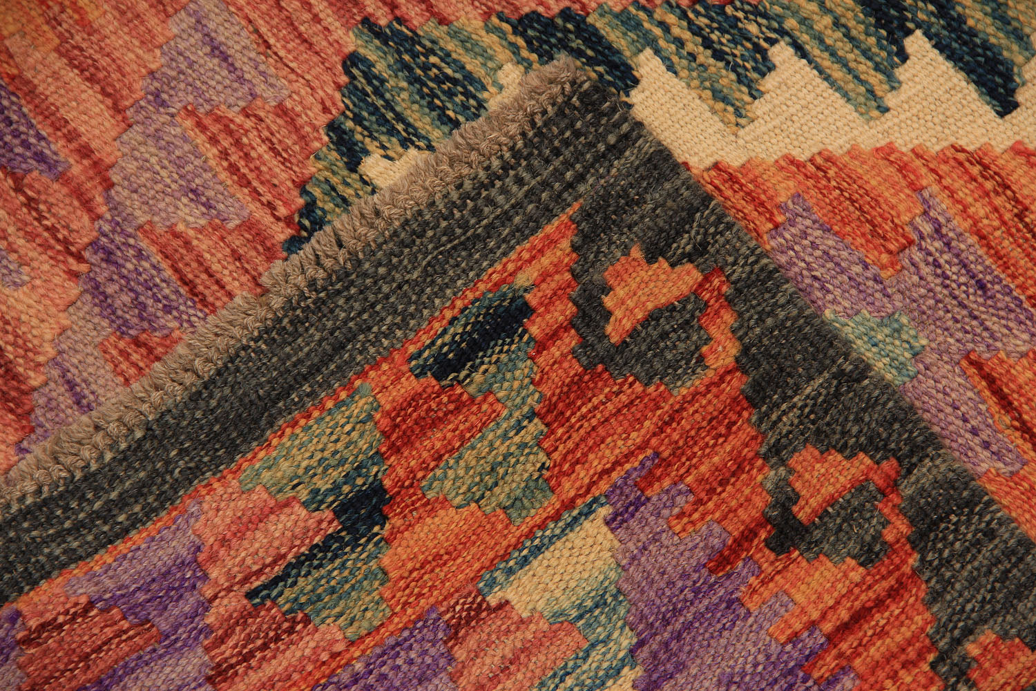 2' X 5'  Multy Handmade Veggie Dye Kilim Rug Rectangular