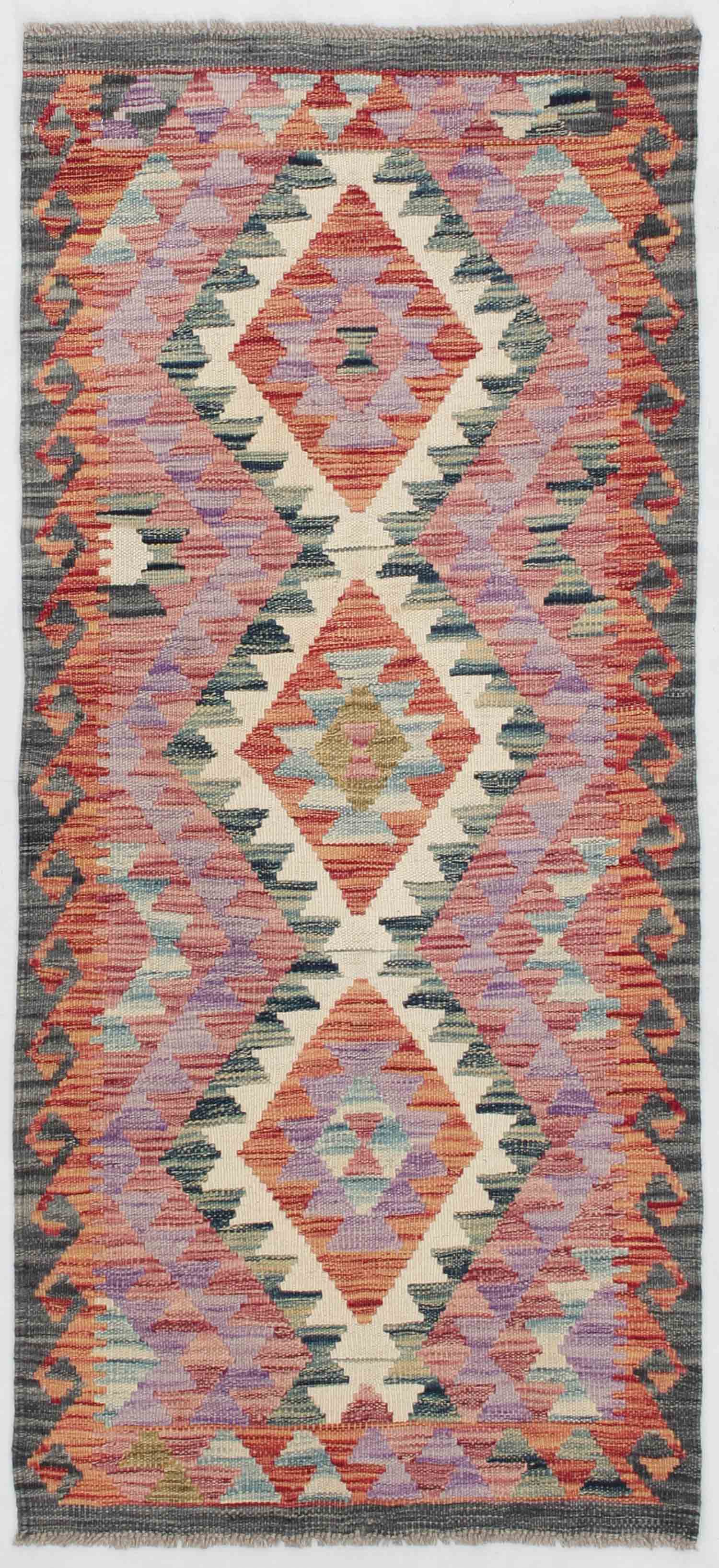 2' X 5'  Multy Handmade Veggie Dye Kilim Rug Rectangular