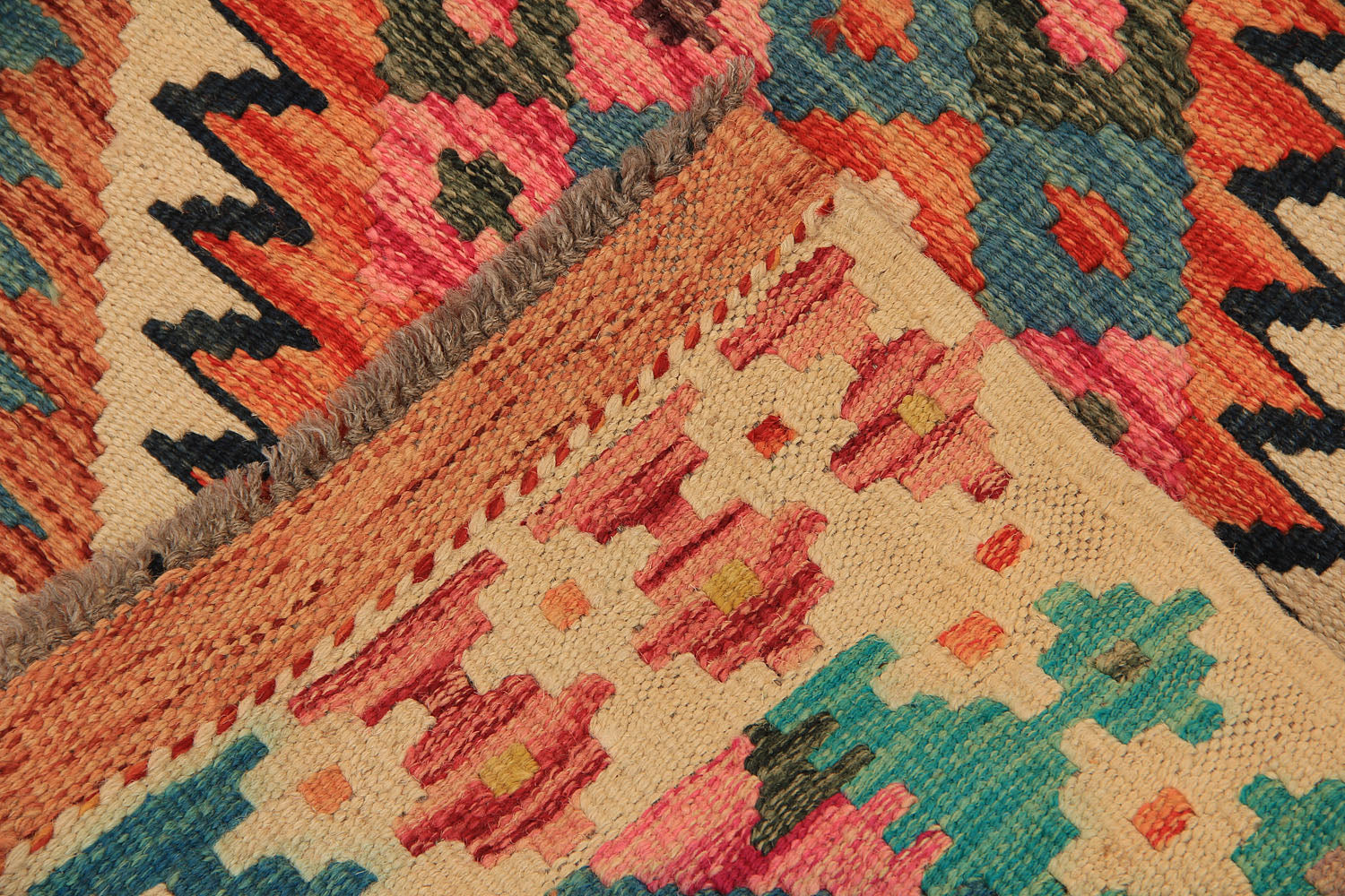 2' X 5'  Multy Handmade Veggie Dye Kilim Rug Rectangular