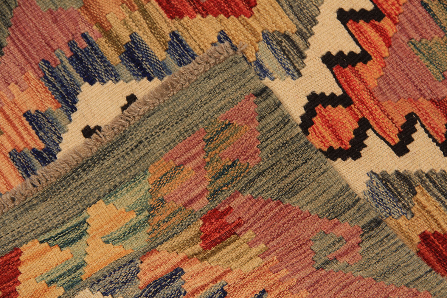 2' X 5'  Multy Handmade Veggie Dye Kilim Rug Rectangular