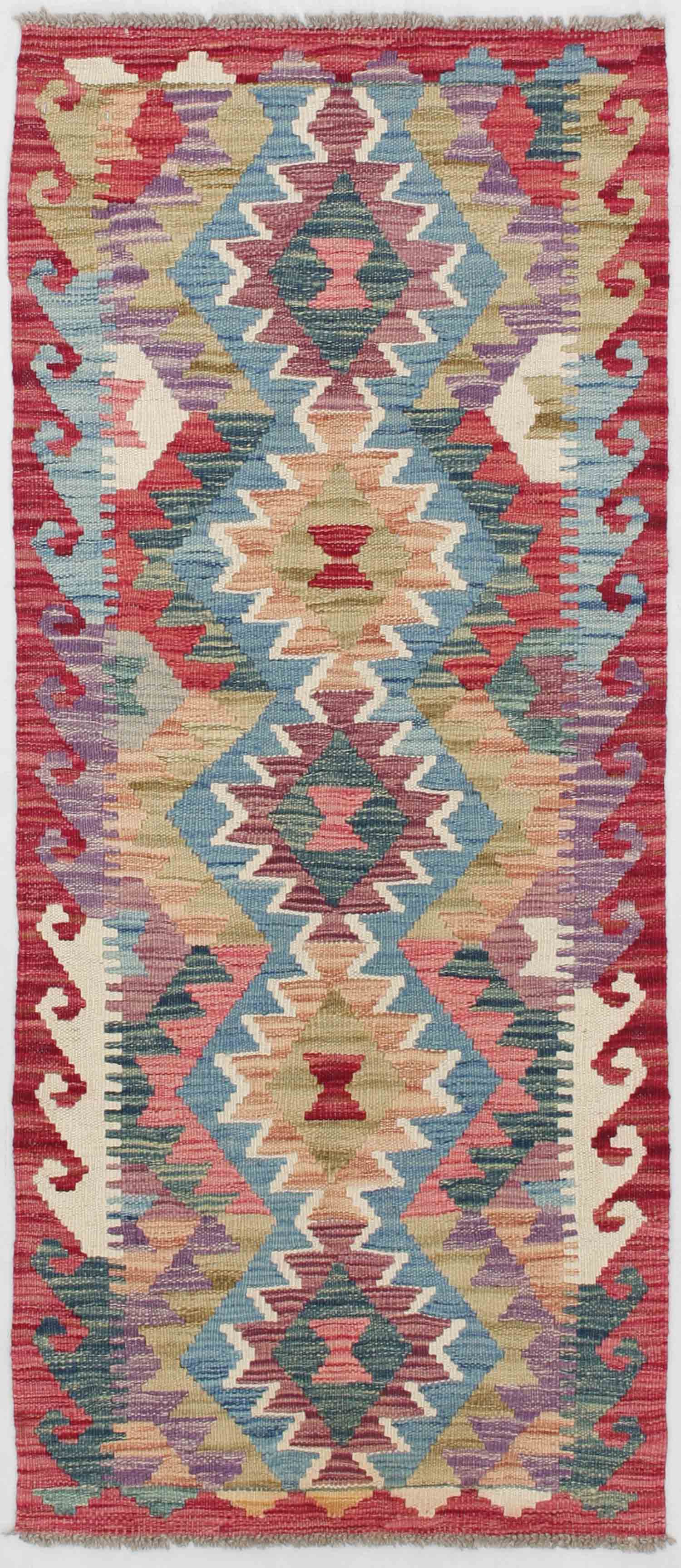 2' X 5'  Multy Handmade Veggie Dye Kilim Rug Rectangular