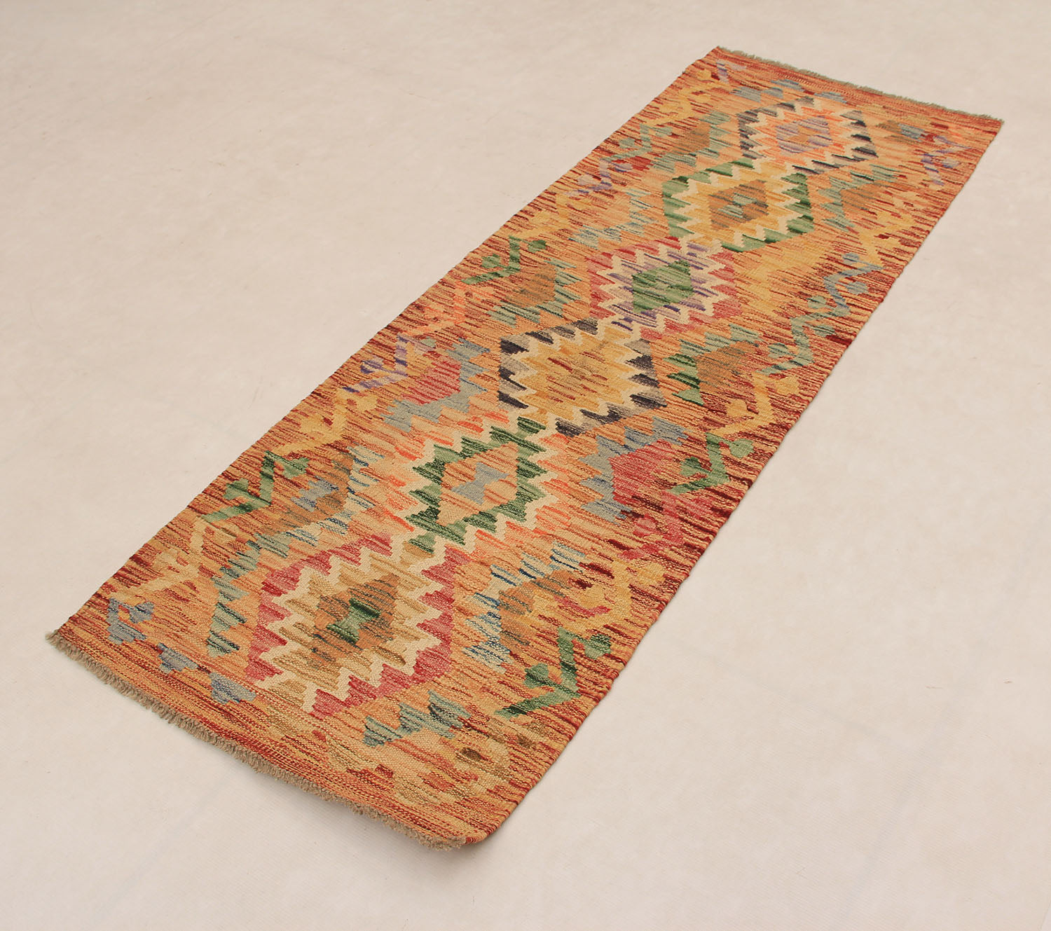 Multy Handmade Veggie Dye Kilim Rug Runner