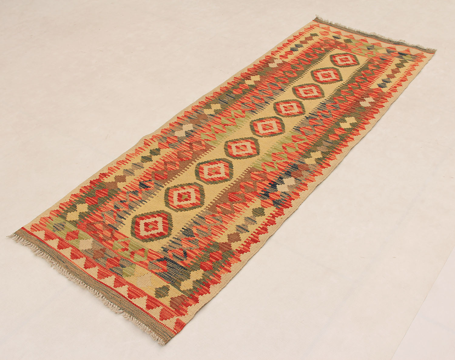 Multy Handmade Veggie Dye Kilim Rug Runner