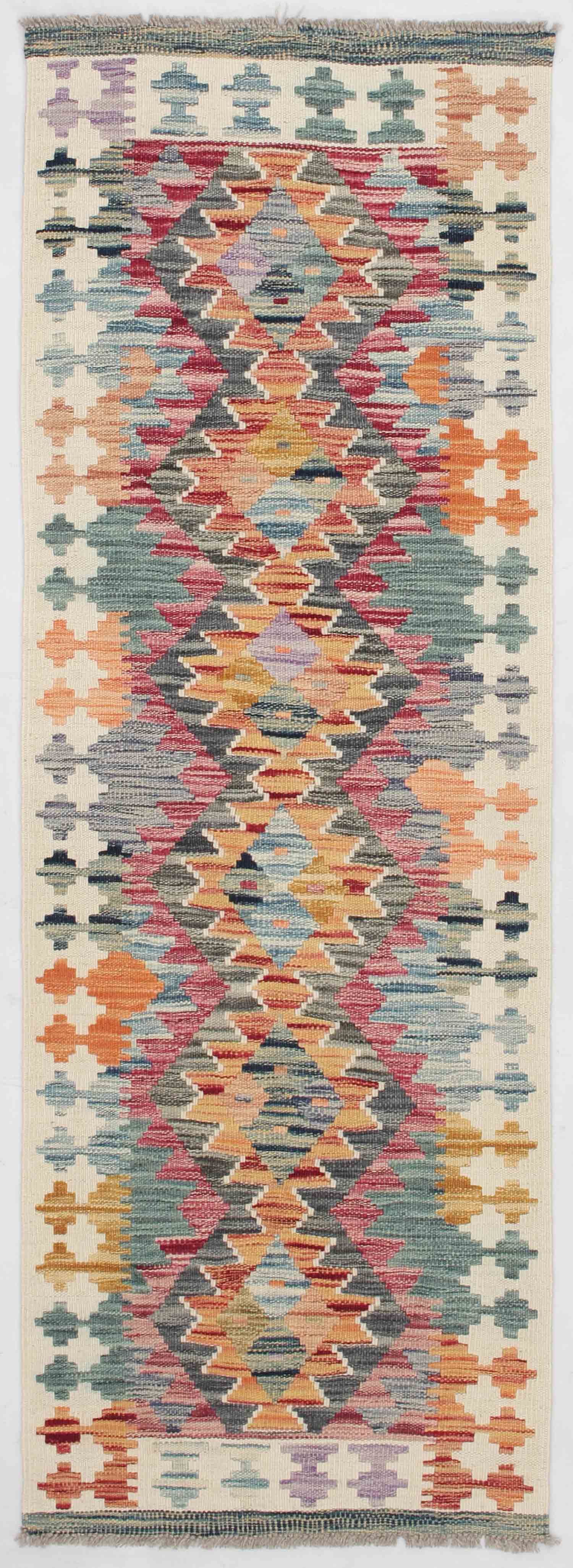 2' 6" x 6'  Multy Handmade Veggie Dye Kilim Rug Runner