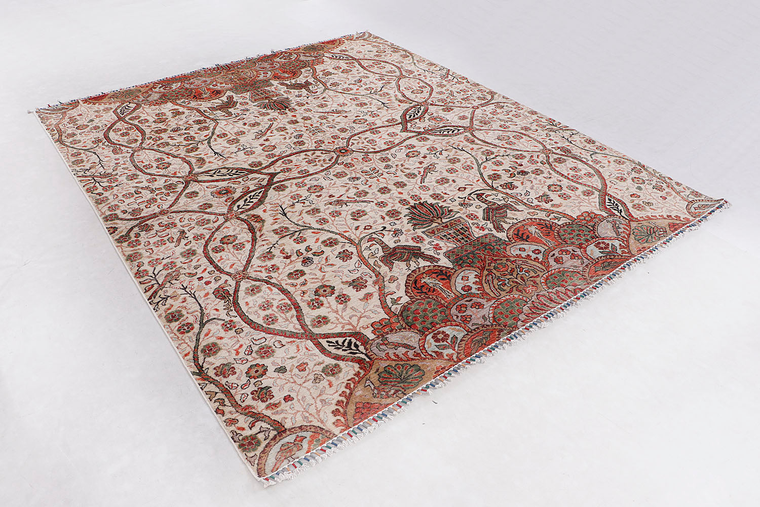 Sultani Persian Hand Knotted Wool Rug Ivory 8' x 10'