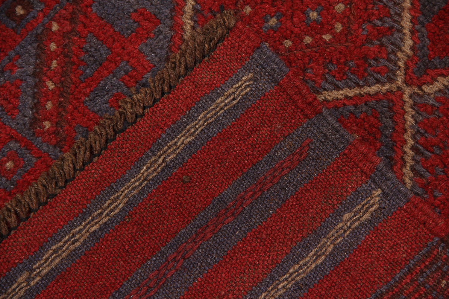 2' 6" x 8'  Multy Handmade Mashwani Afghan Rug Runner