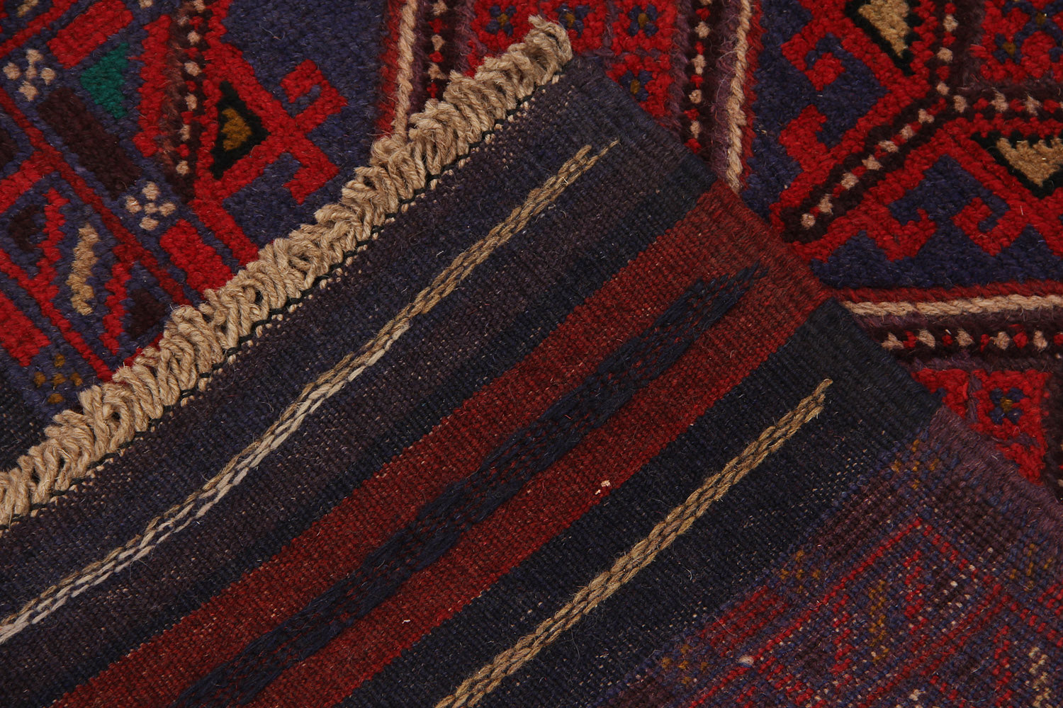 2' 6" x 8'  Multy Handmade Mashwani Afghan Rug Runner