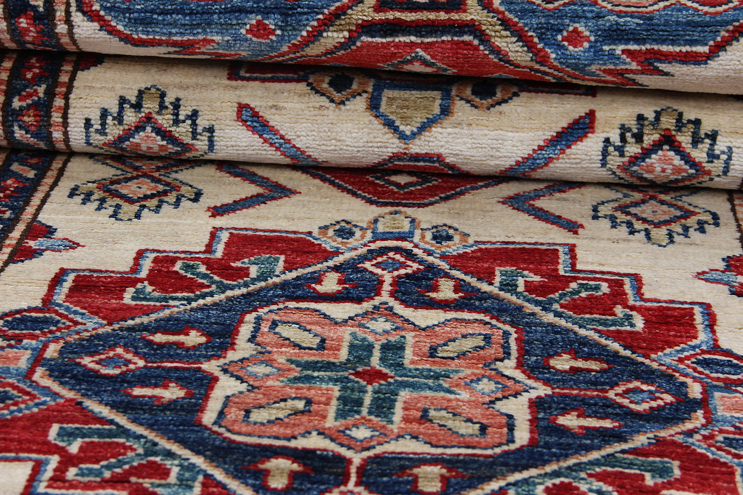 Ivory Handmade SUPREME KAZAK Rug Runner