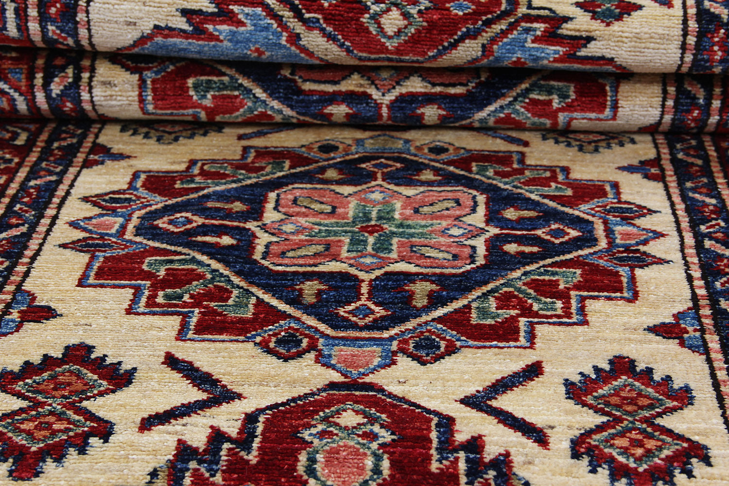 Ivory Handmade SUPREME KAZAK Rug Runner