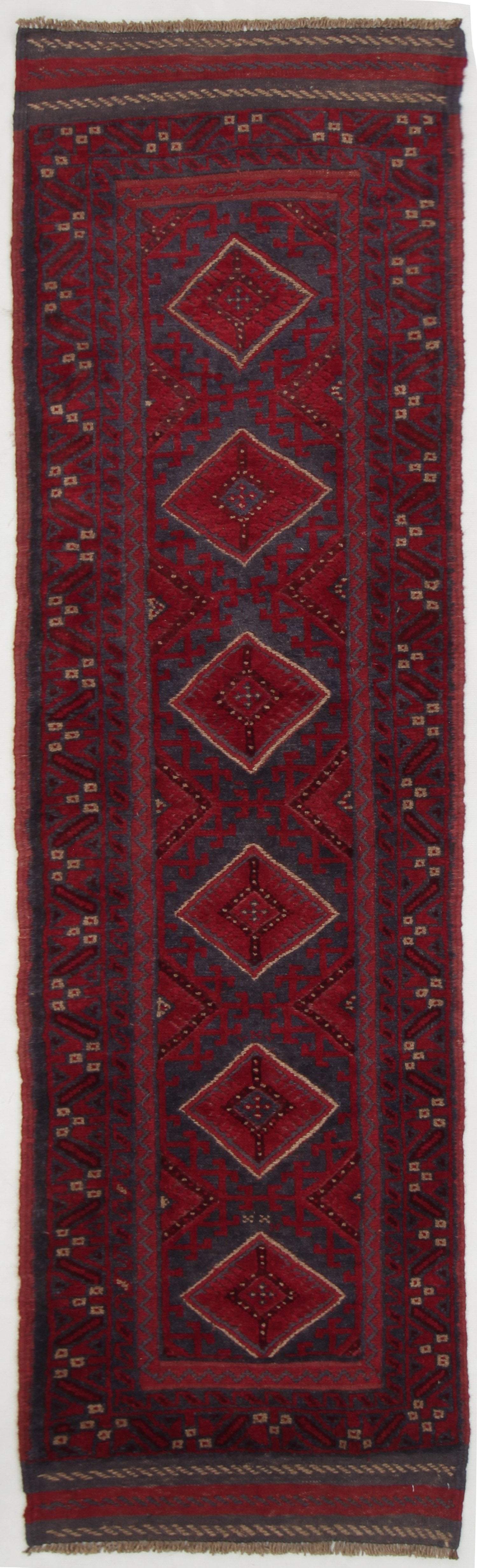 2' 6" x 8'  Multy Handmade Mashwani Afghan Rug Runner
