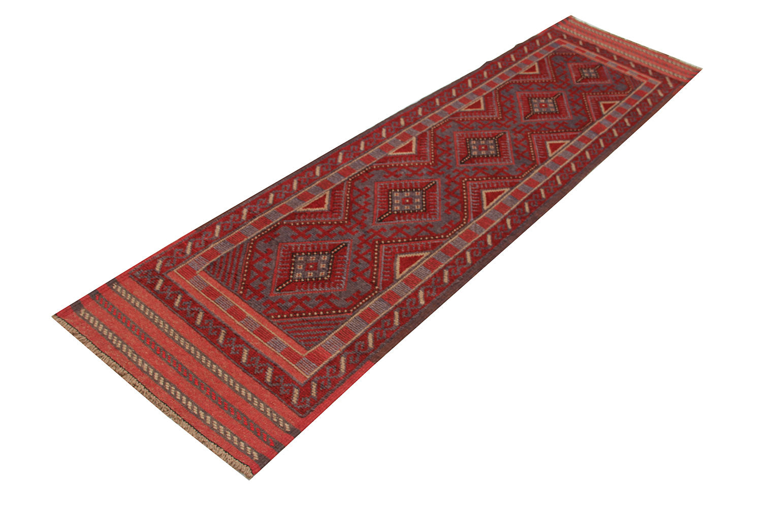 2' 6" x 8'  Multy Handmade Mashwani Afghan Rug Runner