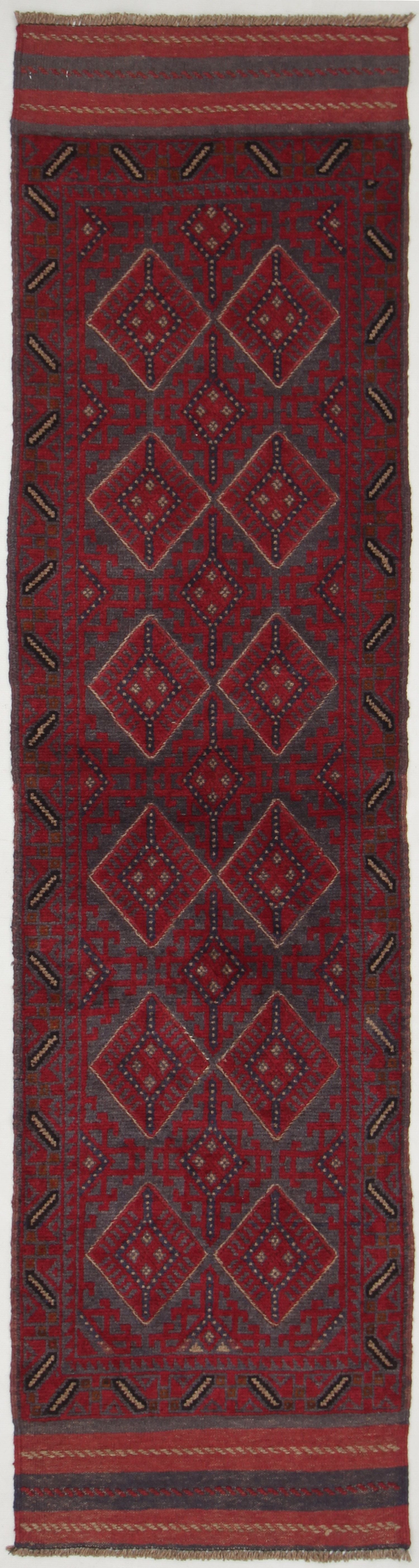 2' 6" x 8'  Multy Handmade Mashwani Afghan Rug Runner