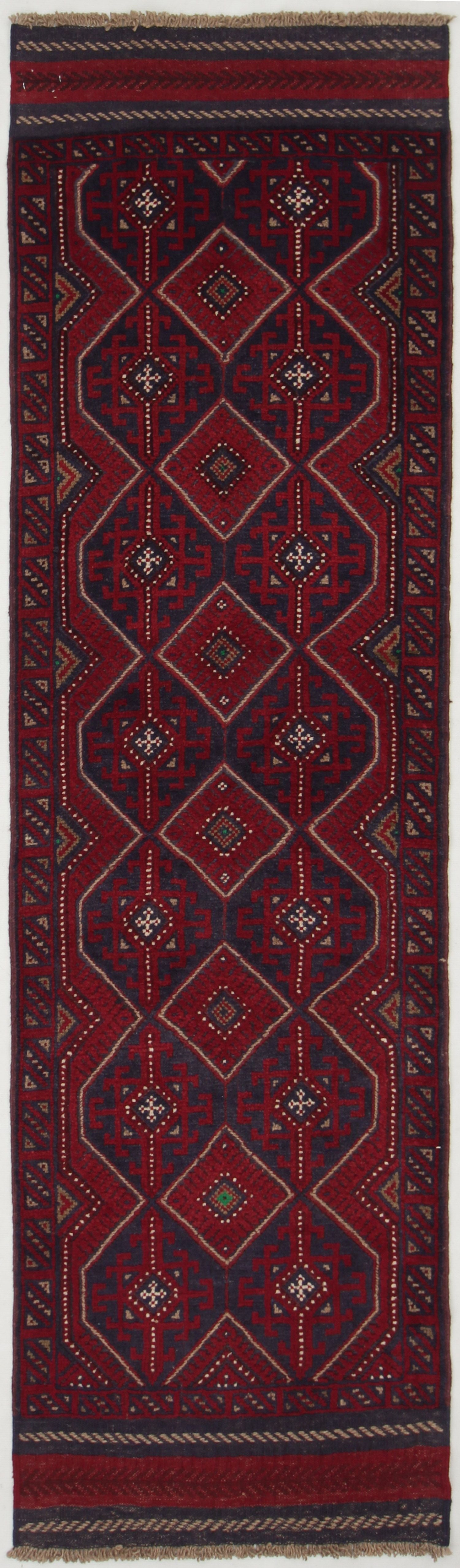 2' 6" x 8'  Multy Handmade Mashwani Afghan Rug Runner