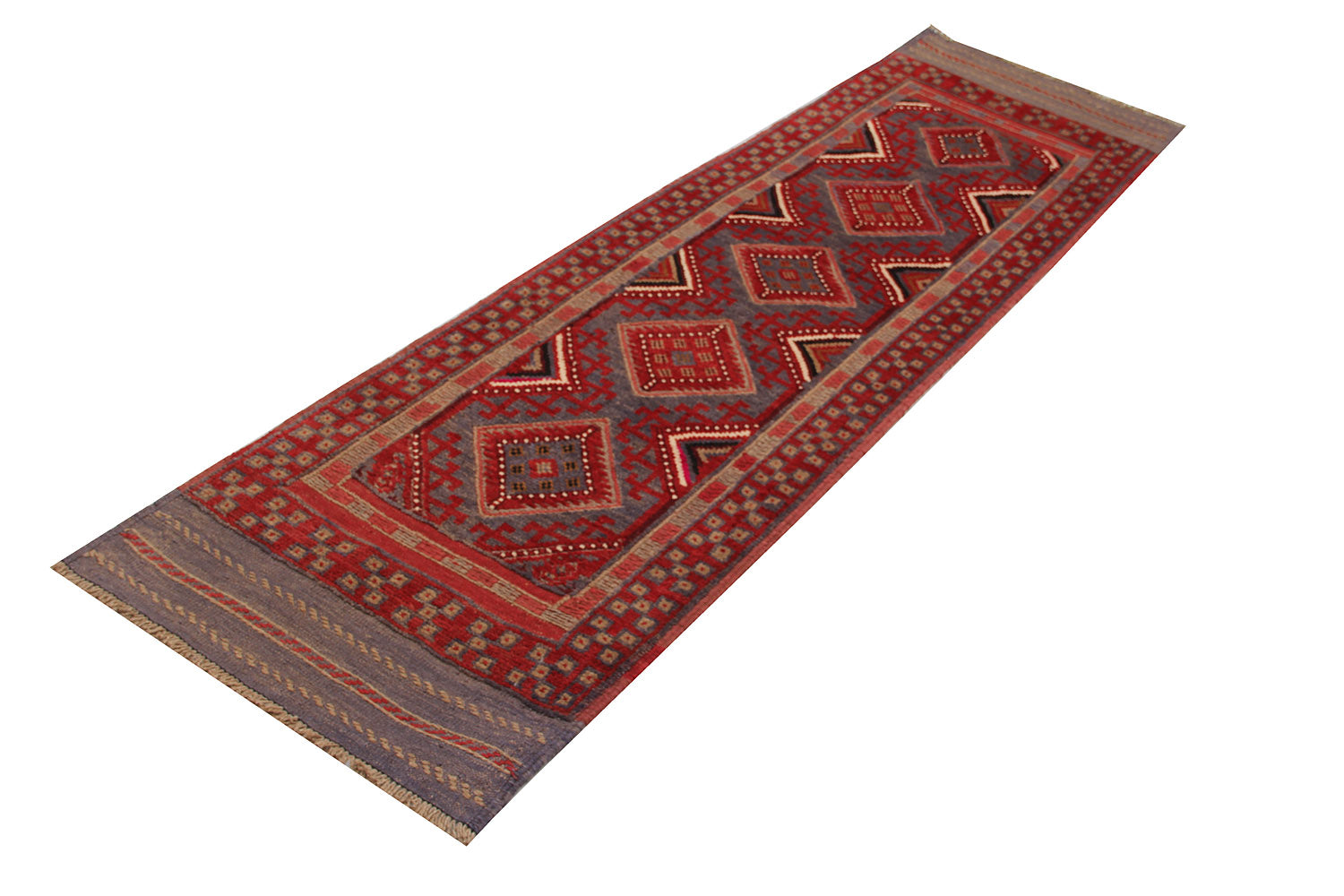 2' 6" x 8'  Multy Handmade Mashwani Afghan Rug Runner