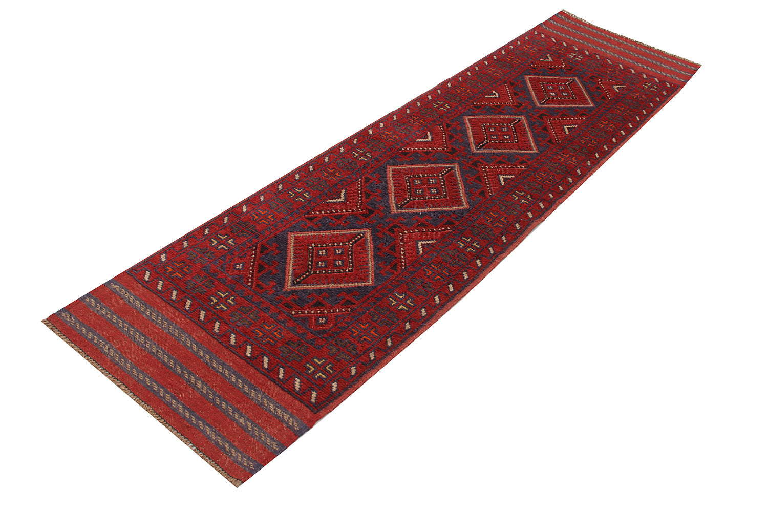 2' 6" x 8'  Multy Handmade Mashwani Afghan Rug Runner