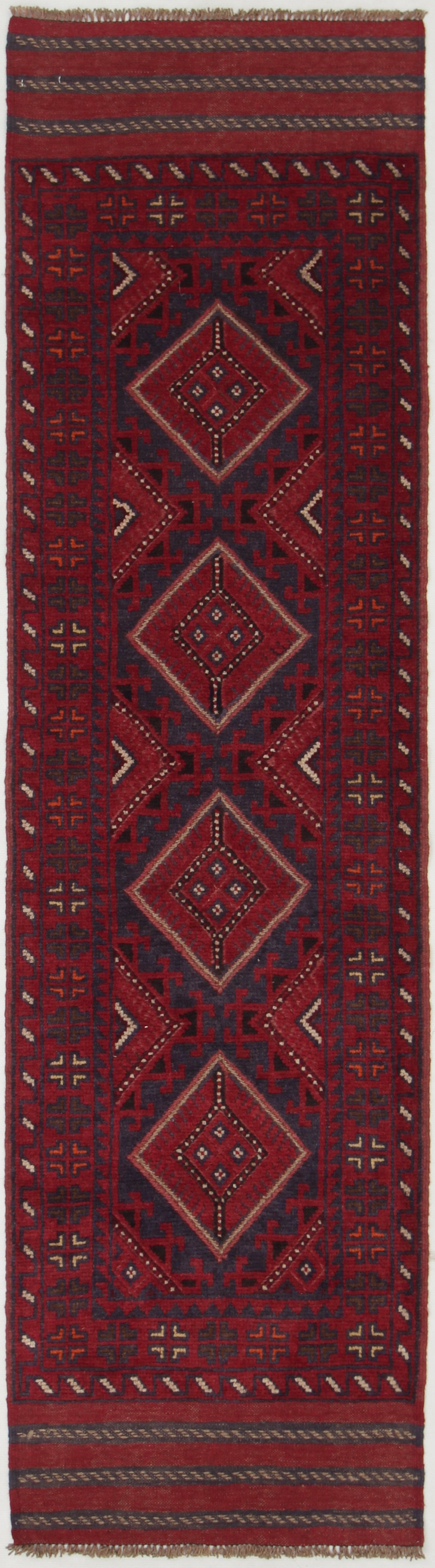 2' 6" x 8'  Multy Handmade Mashwani Afghan Rug Runner