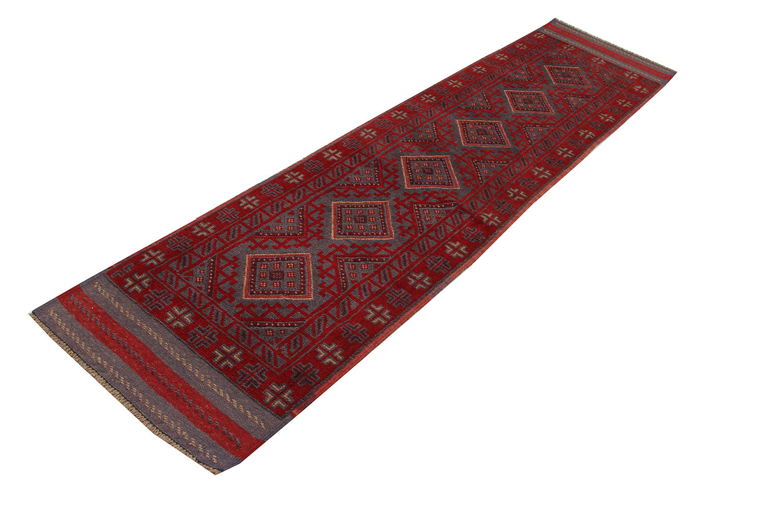 2' 6" x 8'  Multy Handmade Mashwani Afghan Rug Runner